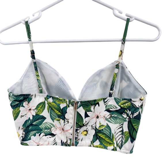 A'Gaci floral skort crop top size small two piece set high waist white green - Picture 10 of 11